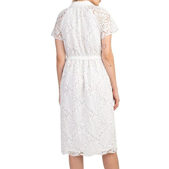 NWT TRINA TURK Lakeside Tie-Waist Midi Lace Dress Sz 14 - Picture 3 of 7